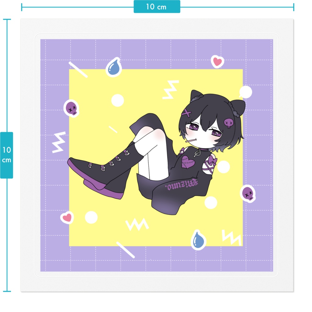 蒼羽ミズノの周年記念グッズ(1周年記念ver.)ステッカー