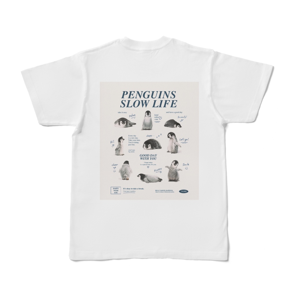 ペンギンコラージュ両面プリントTシャツ