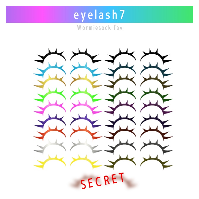Wormiesock専用つけまつげ7種類(アイラッシュ)
