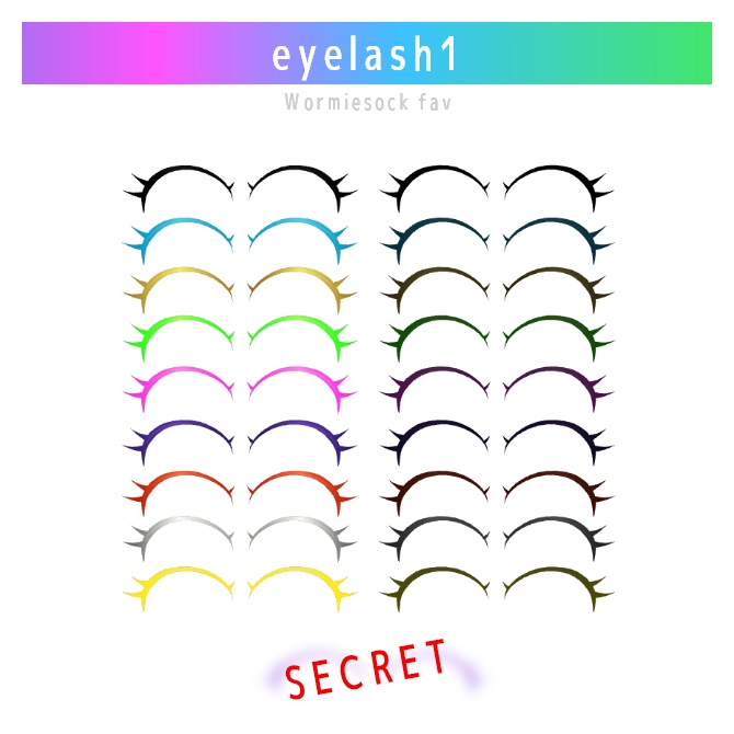 Wormiesock専用つけまつげ7種類(アイラッシュ)
