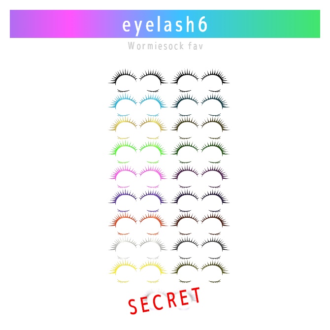Wormiesock専用つけまつげ7種類(アイラッシュ)