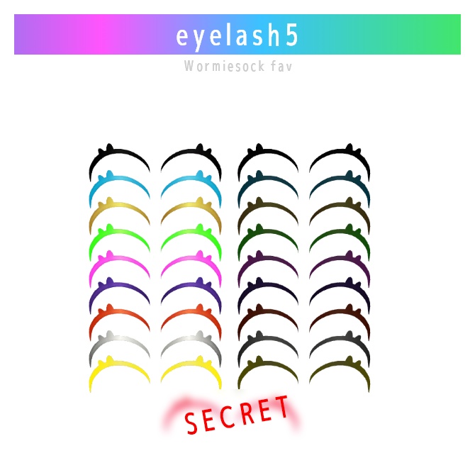 Wormiesock専用つけまつげ7種類(アイラッシュ)