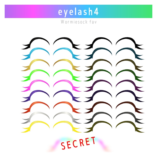 Wormiesock専用つけまつげ7種類(アイラッシュ)