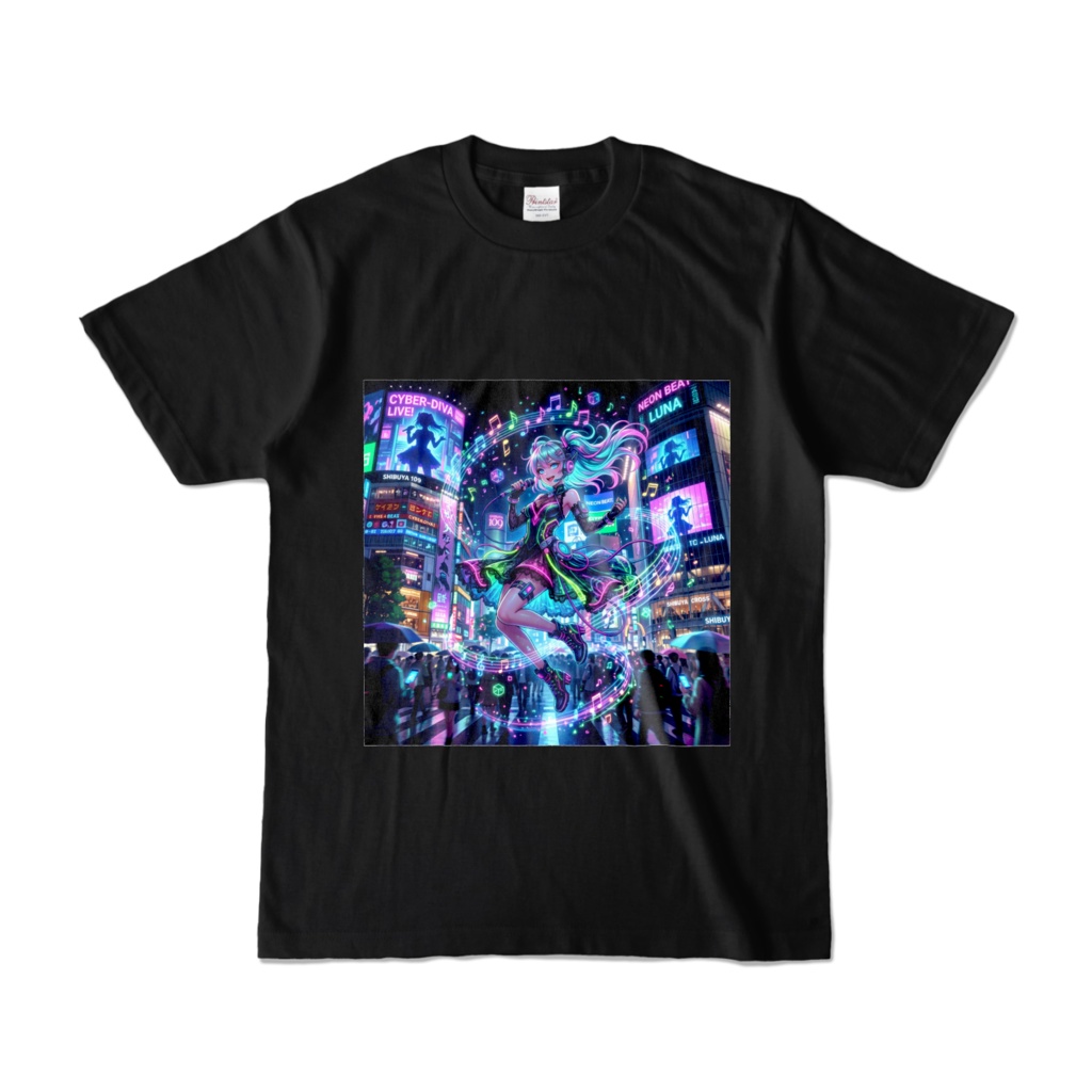 Cyberpunk Rhythm - Neon Fantasy Anime Graphic Tee