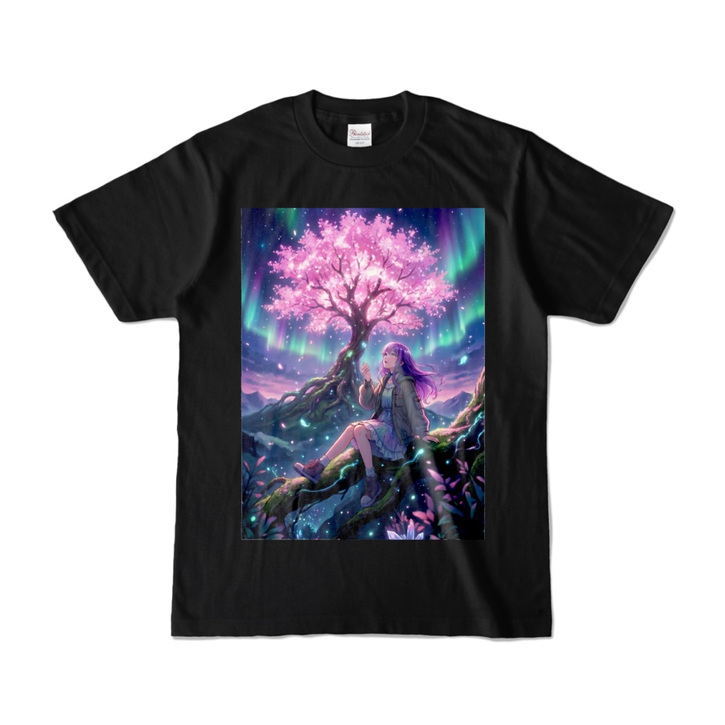 Ethereal Night Sakura - Aurora Fantasy Graphic Tee