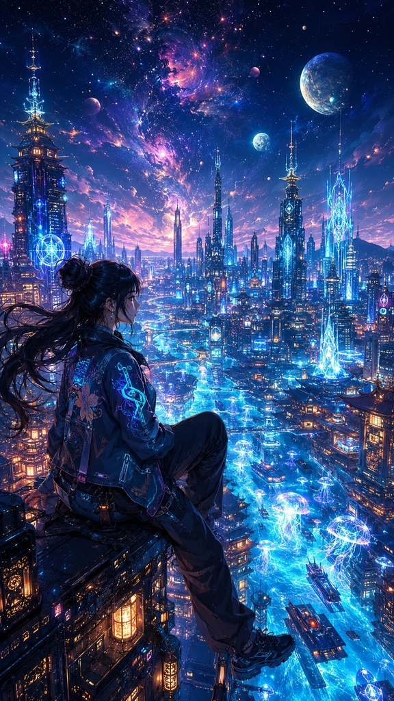 【無料/FREE】夜の光 イラスト