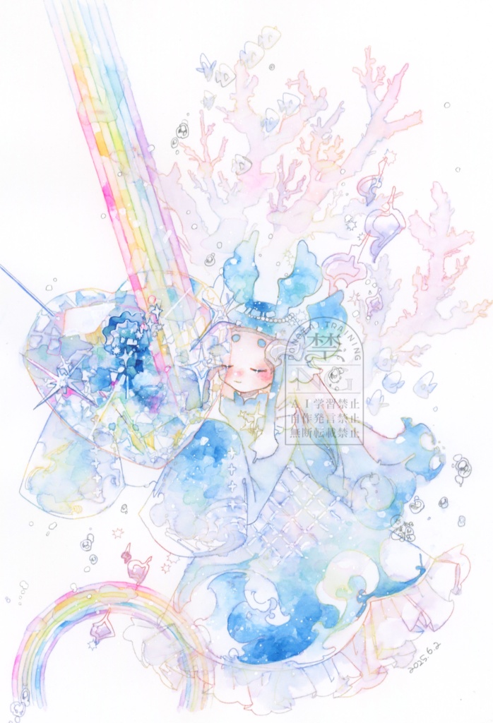 原画『海の女神とその体温』額いり
