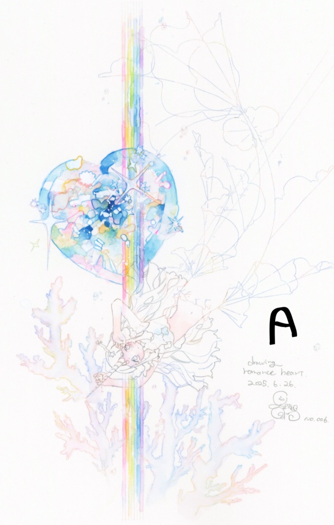 ドローイング原画『Romance mermaid』ABCDEF