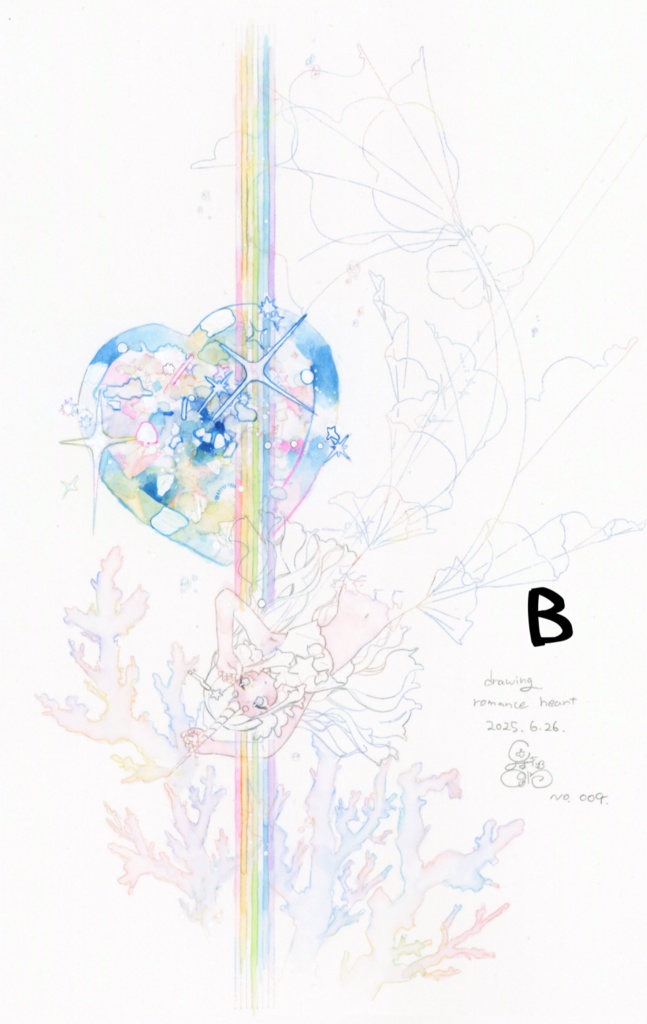 ドローイング原画『Romance mermaid』ABCDEF