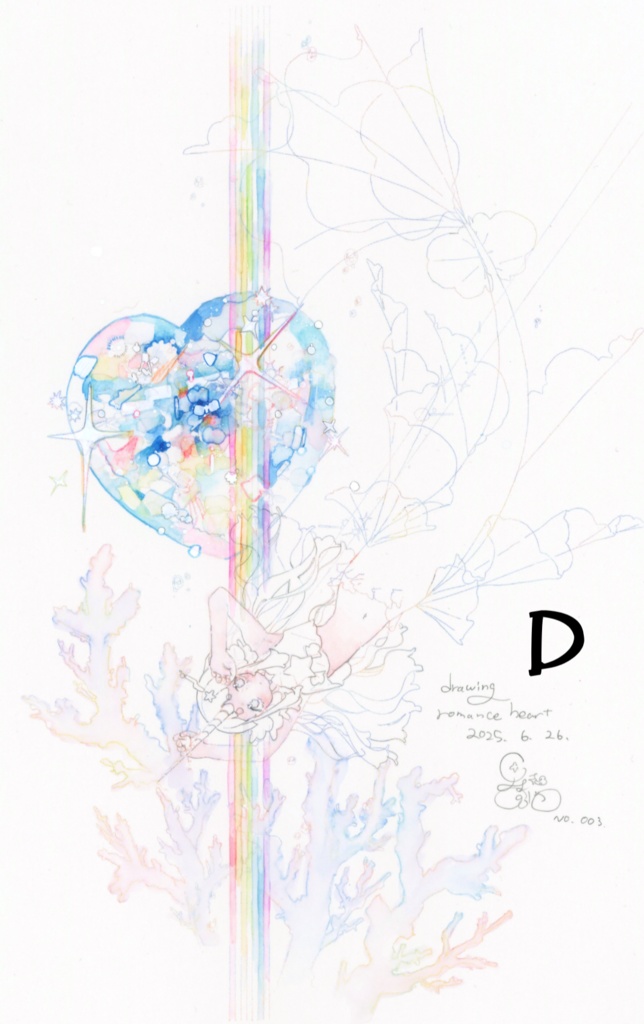 ドローイング原画『Romance mermaid』ABCDEF