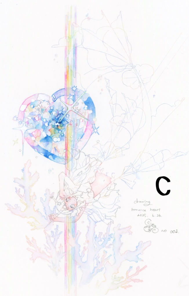 ドローイング原画『Romance mermaid』ABCDEF
