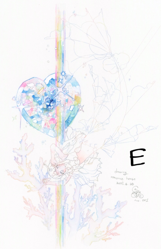 ドローイング原画『Romance mermaid』ABCDEF