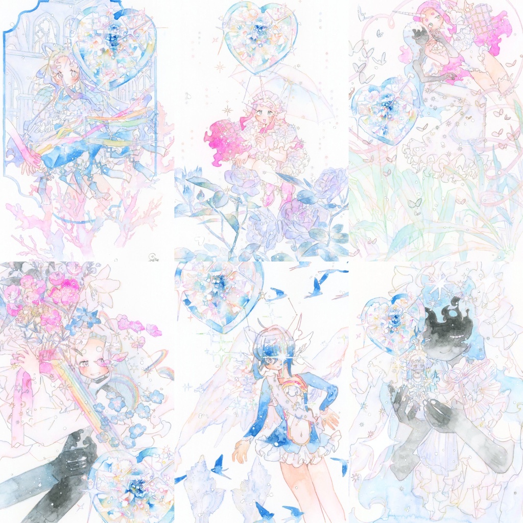 額つき原画『カレンダーシリーズ』1~12月