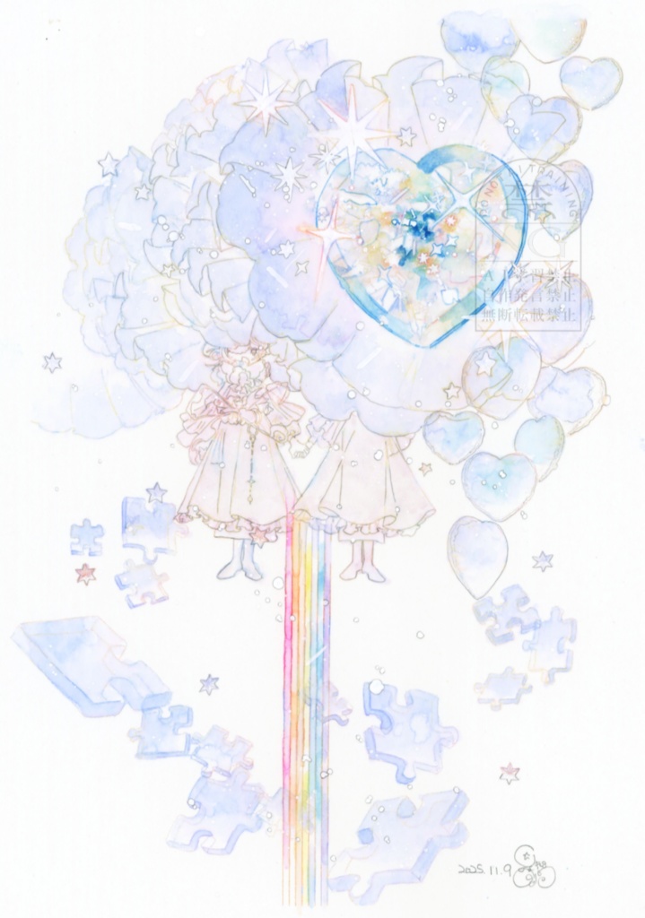 額つき原画『カレンダーシリーズ』1~12月