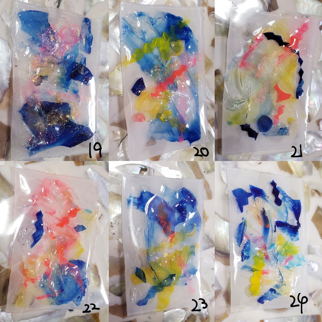 プラ板アート【石に座る光】44パターン