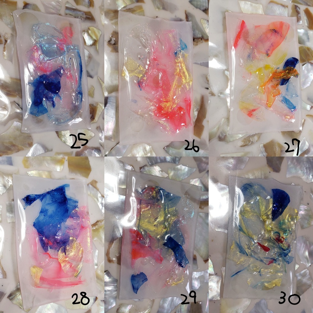 プラ板アート【石に座る光】44パターン