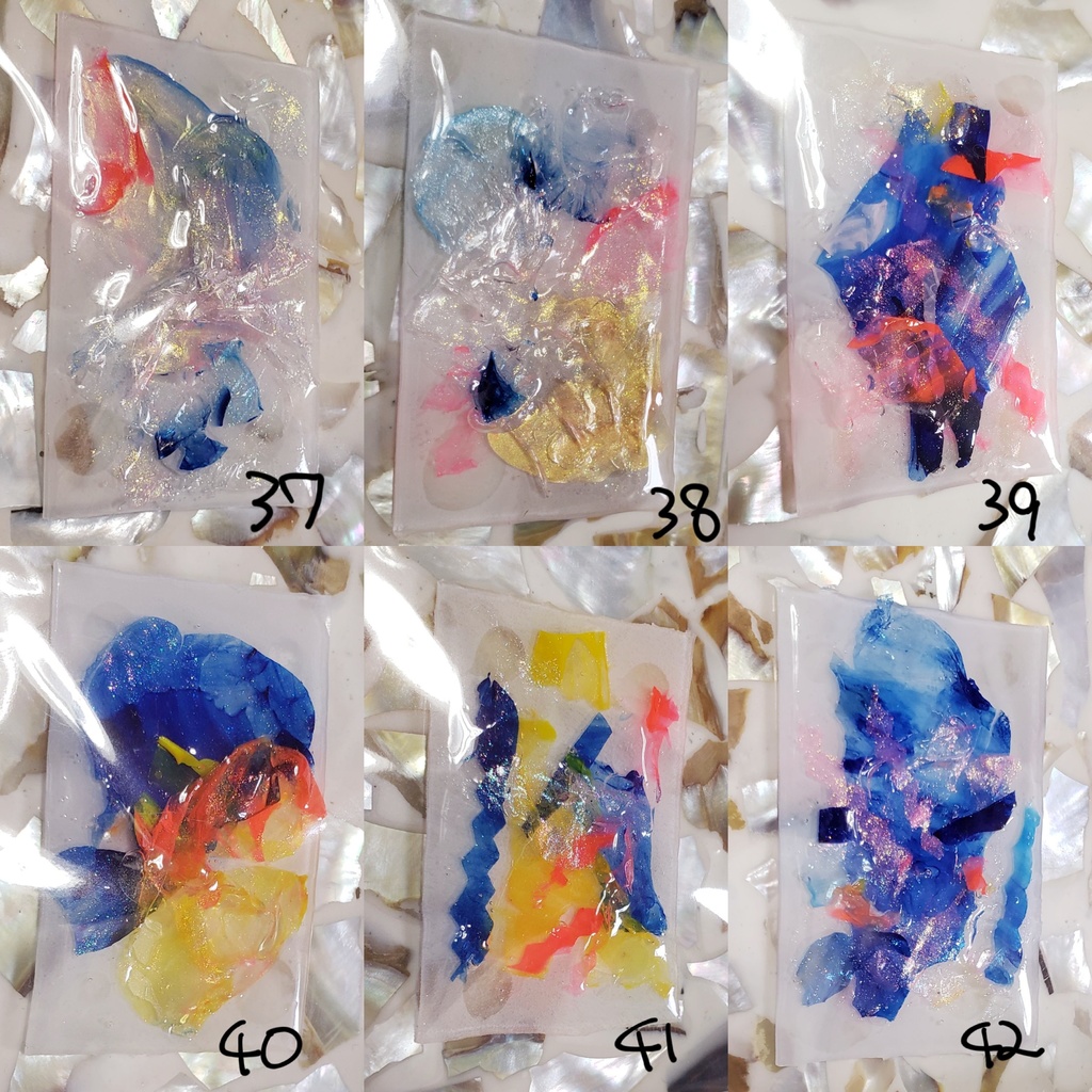 プラ板アート【石に座る光】44パターン