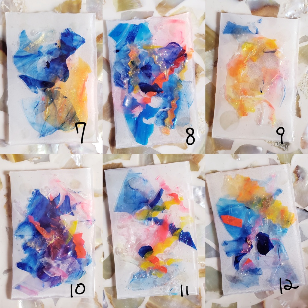 プラ板アート【石に座る光】44パターン