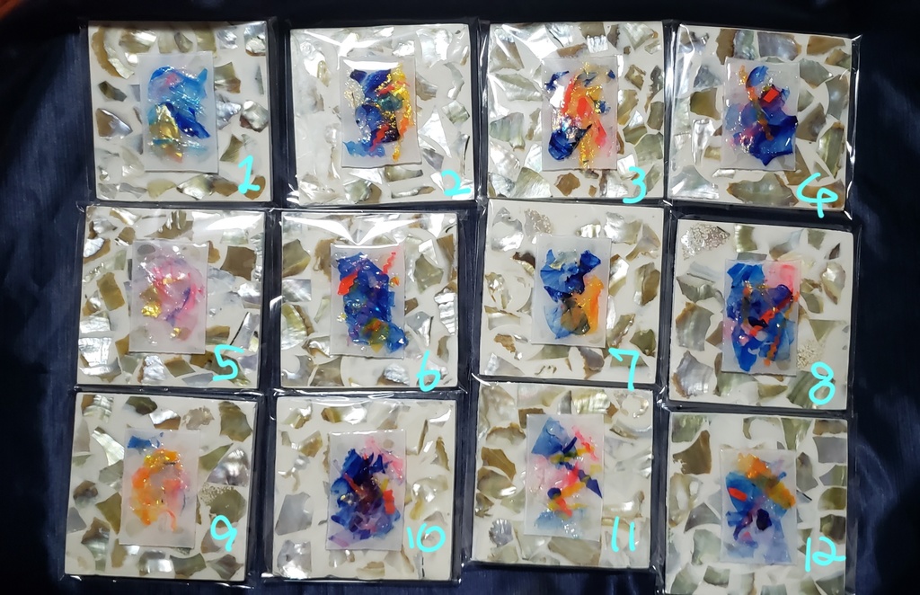プラ板アート【石に座る光】44パターン