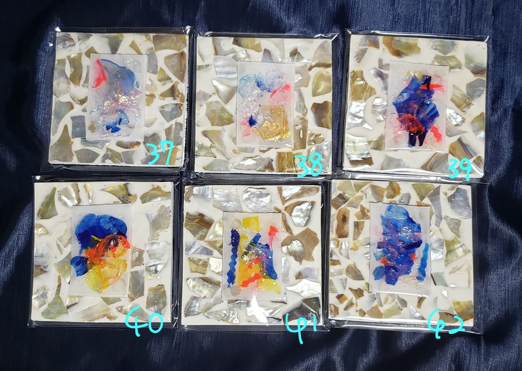 プラ板アート【石に座る光】44パターン