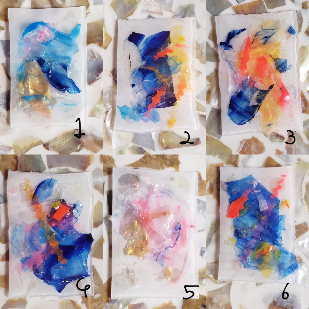プラ板アート【石に座る光】44パターン