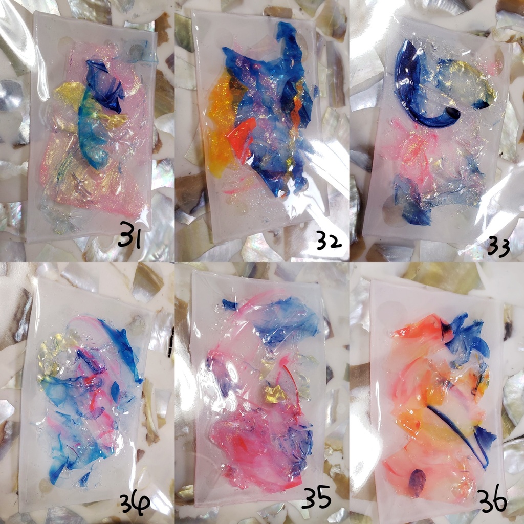 プラ板アート【石に座る光】44パターン