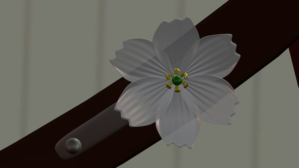 【VRChat想定】サンカヨウのアクセサリー