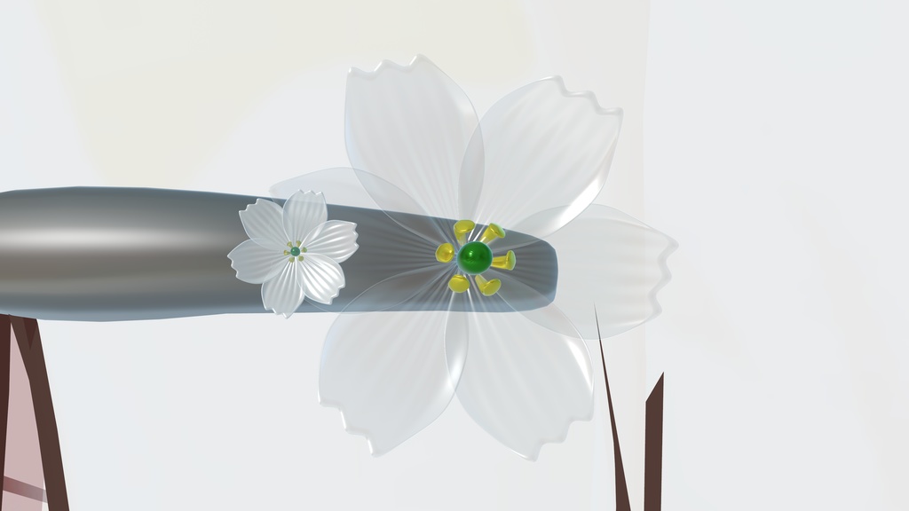 【VRChat想定】サンカヨウのアクセサリー