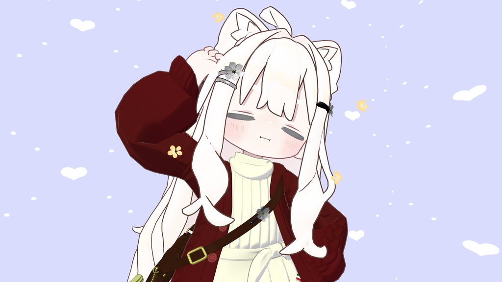 【VRChat想定】サンカヨウのアクセサリー