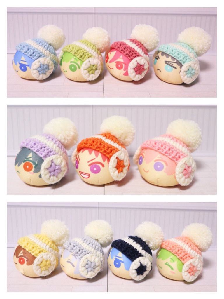 ちびおまんじゅう用耳当て付きニット帽