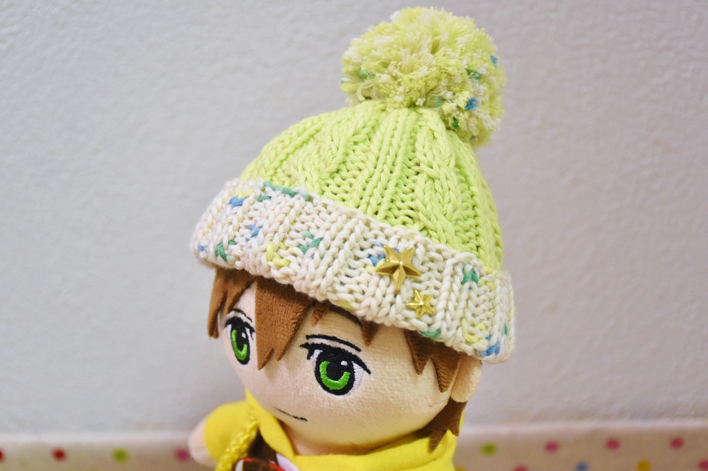 ミニぬい用ポンポン付きサマーニット帽