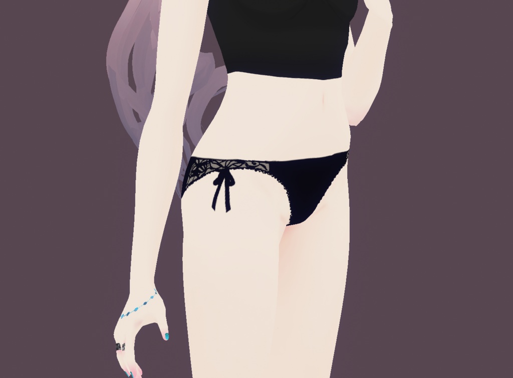 【無料】黒セクシーショーツ【Vroid】