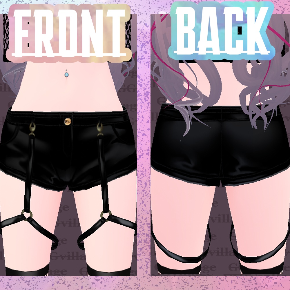 【VRoid】レッグハーネスレザーパンツ【脱着可】