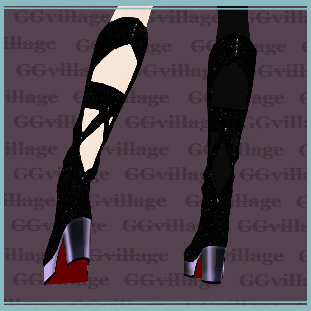 【ブーツ】ラメスエードロングブーツ【VROID】