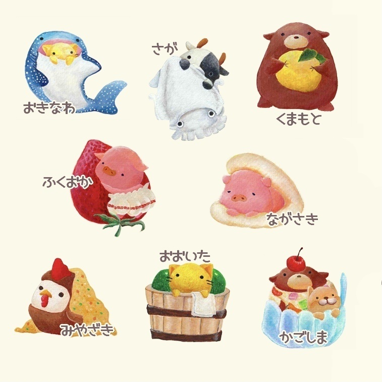 ステッカーシール 都道府県巡りin九州 なかのちゃい Booth