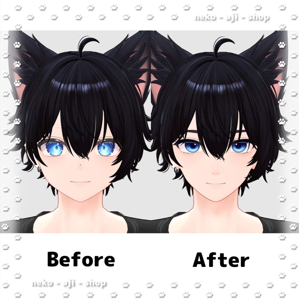 【kanata/彼方対応】Eyes texture + Makeup texture + Face Blendshape🟦001