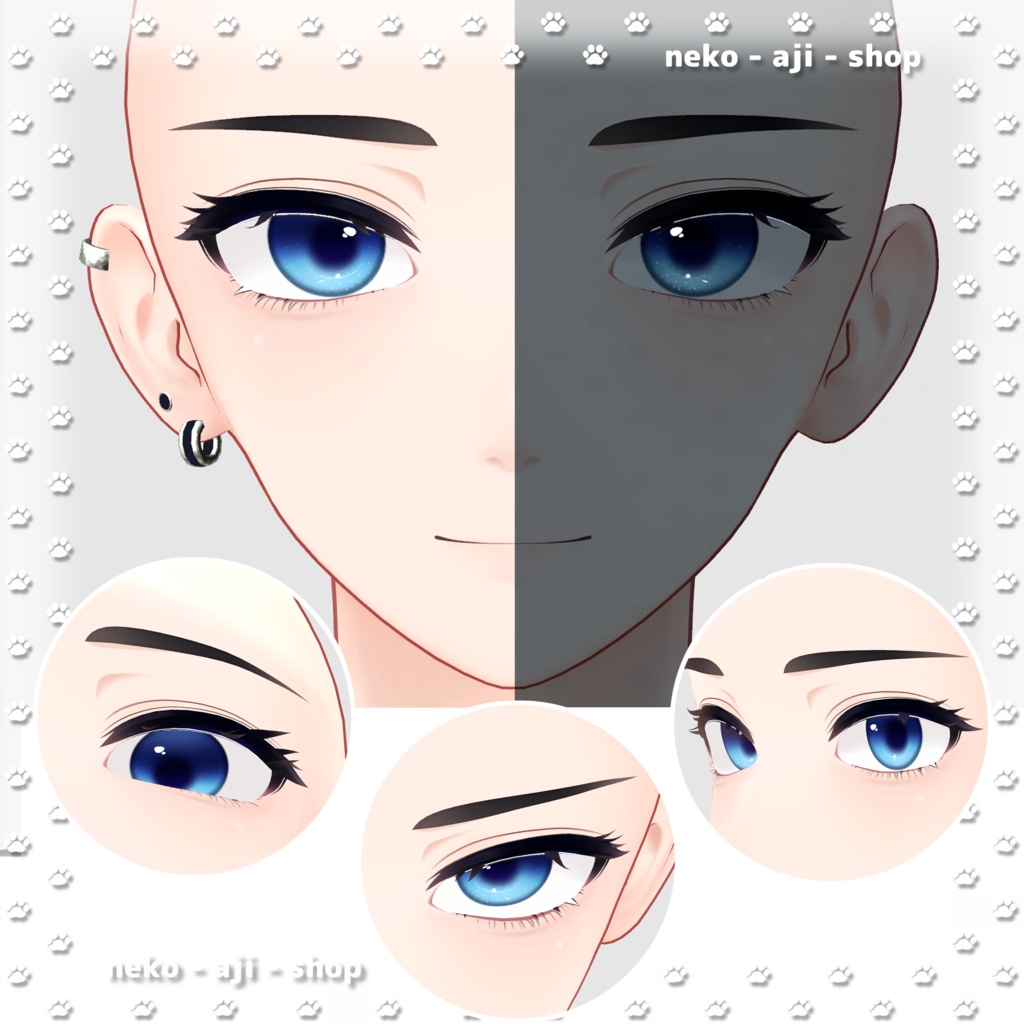 【kanata/彼方対応】Eyes texture + Makeup texture + Face Blendshape🟦001