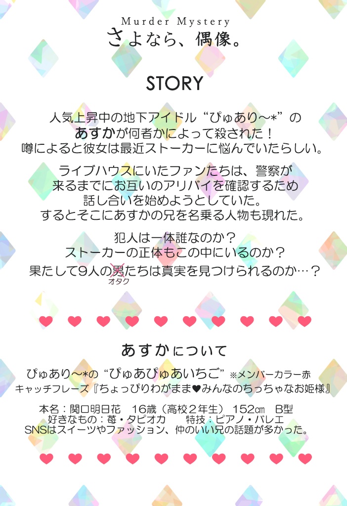 マーダーミステリー『さよなら、偶像。』