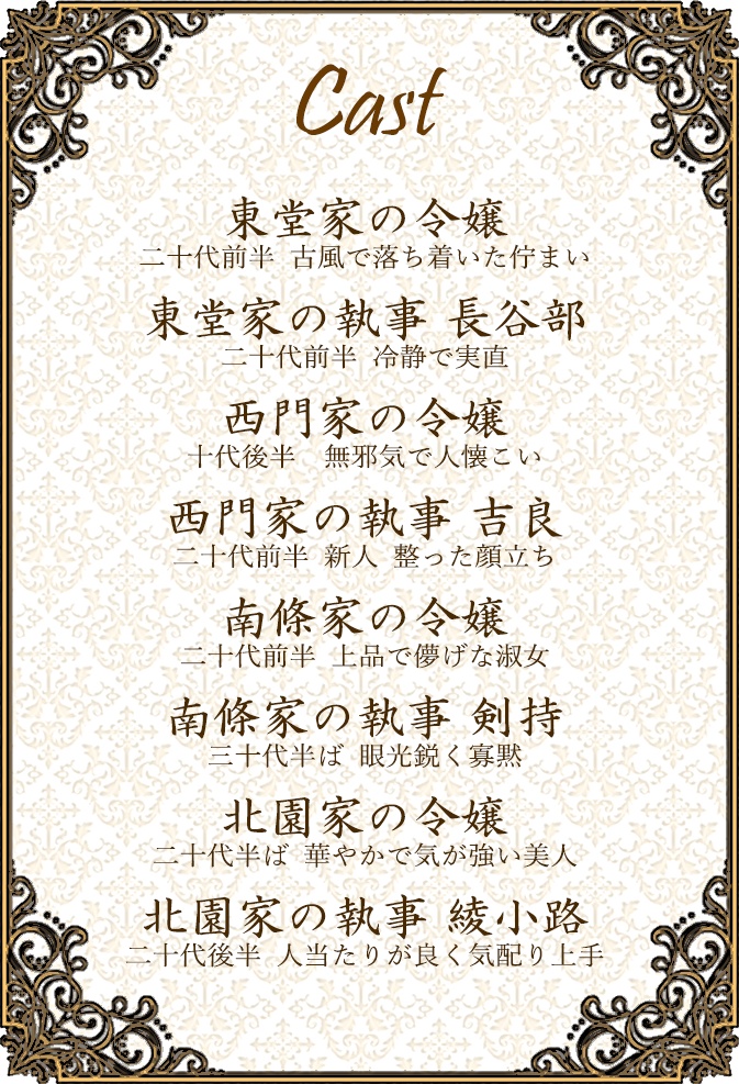 マーダーミステリー『四人の令嬢と執事たち』