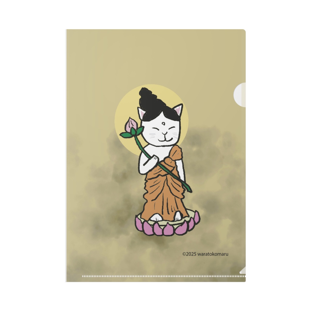 かわいい白ねこ観音のクリアファイル