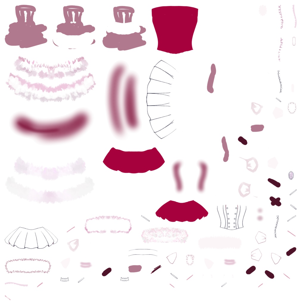 【Vtuber衣装素材】クリスマスワンピース【パーツ分けPSD】【Lunive006】