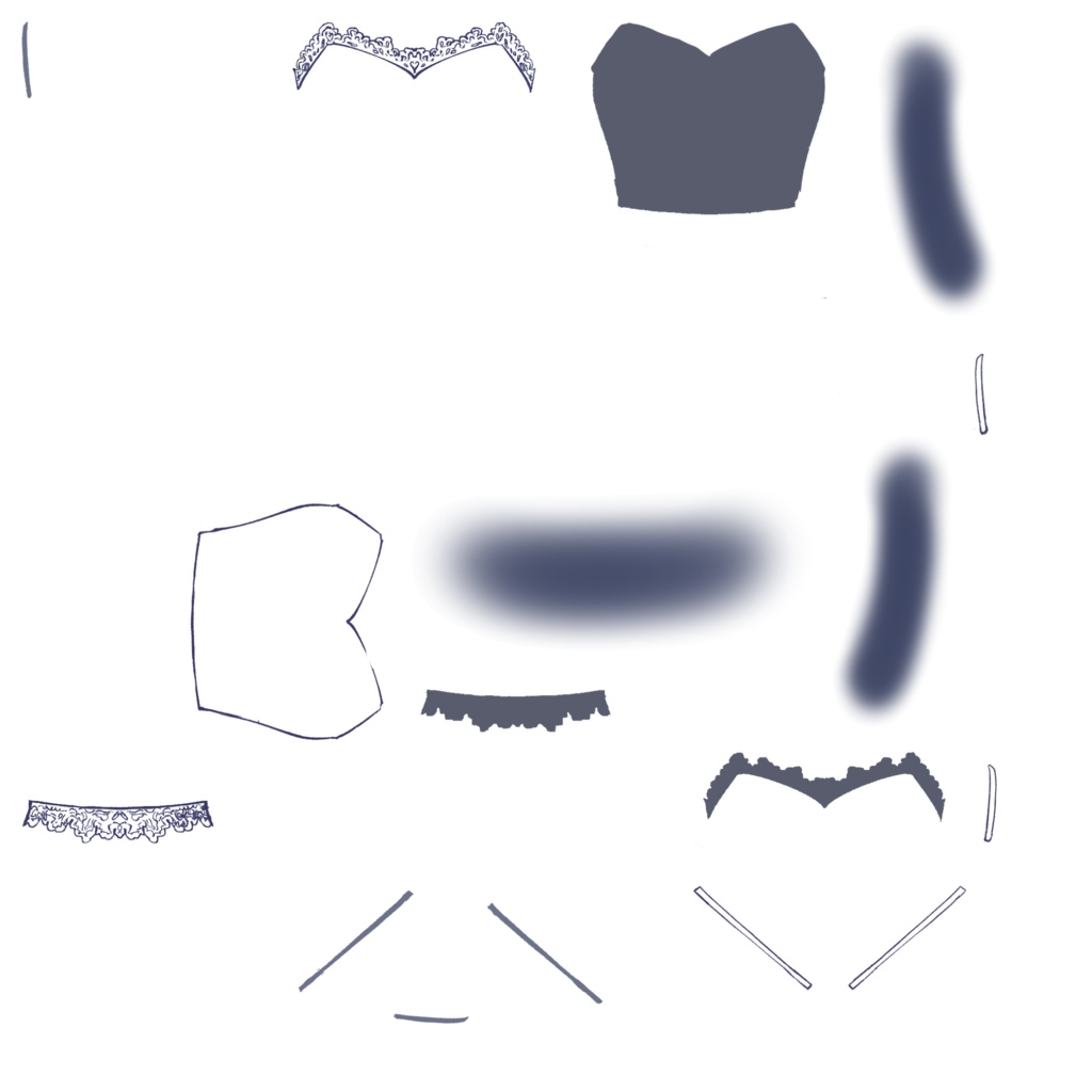 【Vtuber衣装素材】ミニキャミソール【パーツ分けPSD】Lunive004