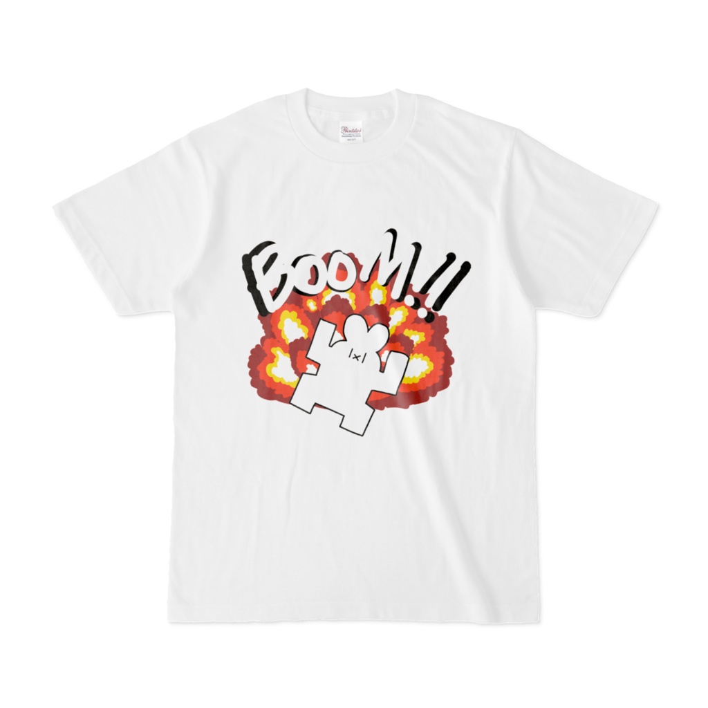爆発うさぎの白Tシャツ