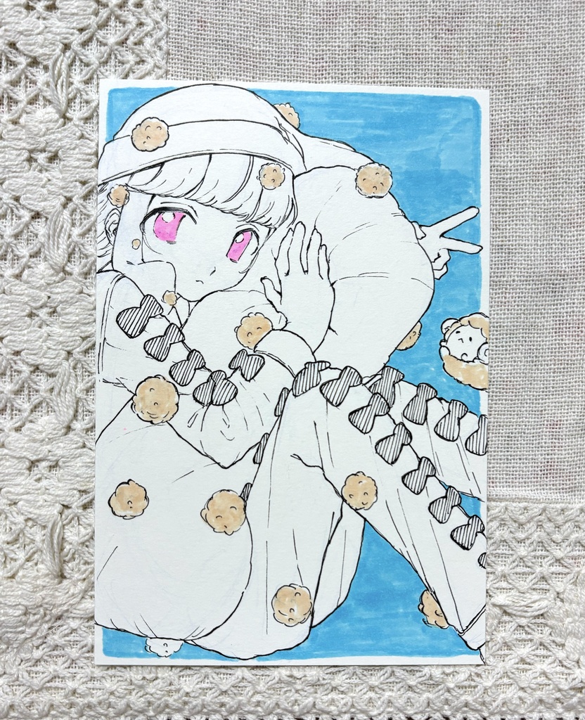 ふわふわパジャマ女子原画