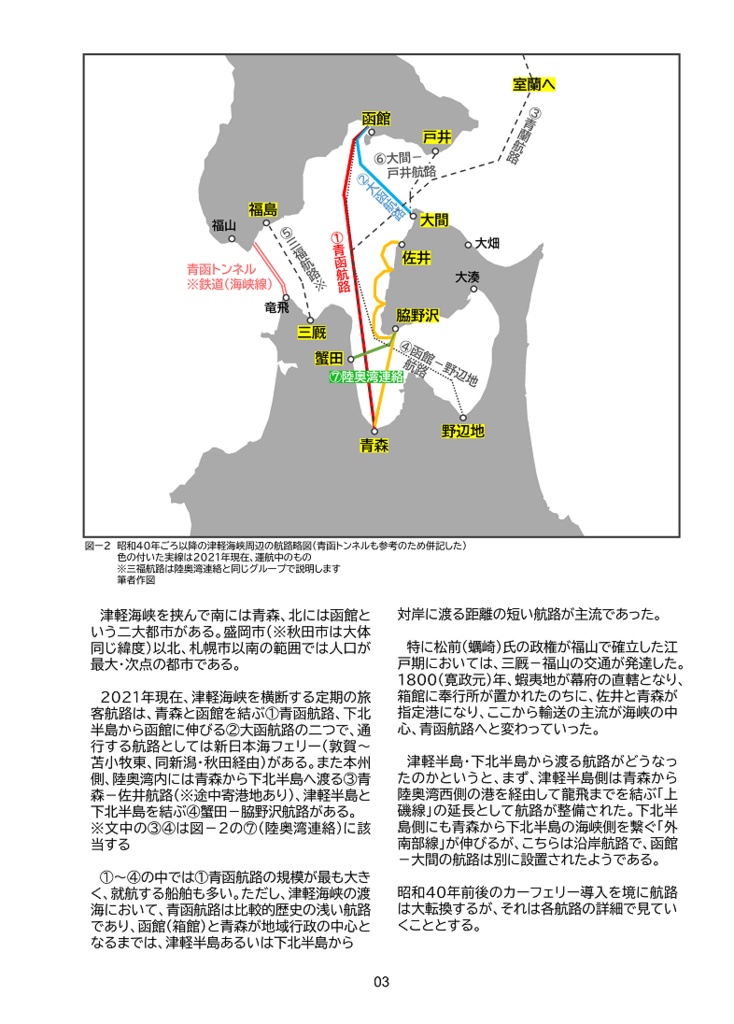 【電子版】津軽海峡官民航路まとめ本・2021年調査報告