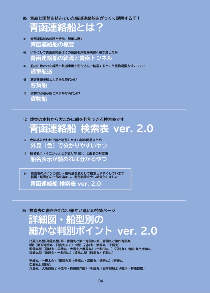 【新刊】青函連絡船を見分ける本 Ver. 2.0