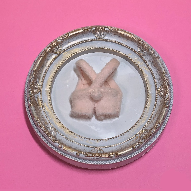 【うさぎ】 サロペット ファンキャップ【10cmぬい用】