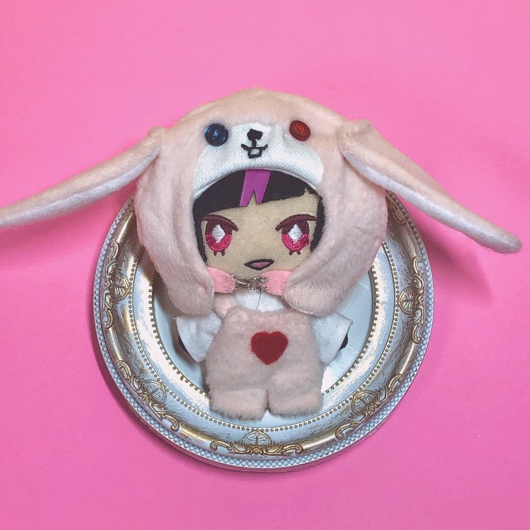 【うさぎ】 サロペット ファンキャップ【10cmぬい用】