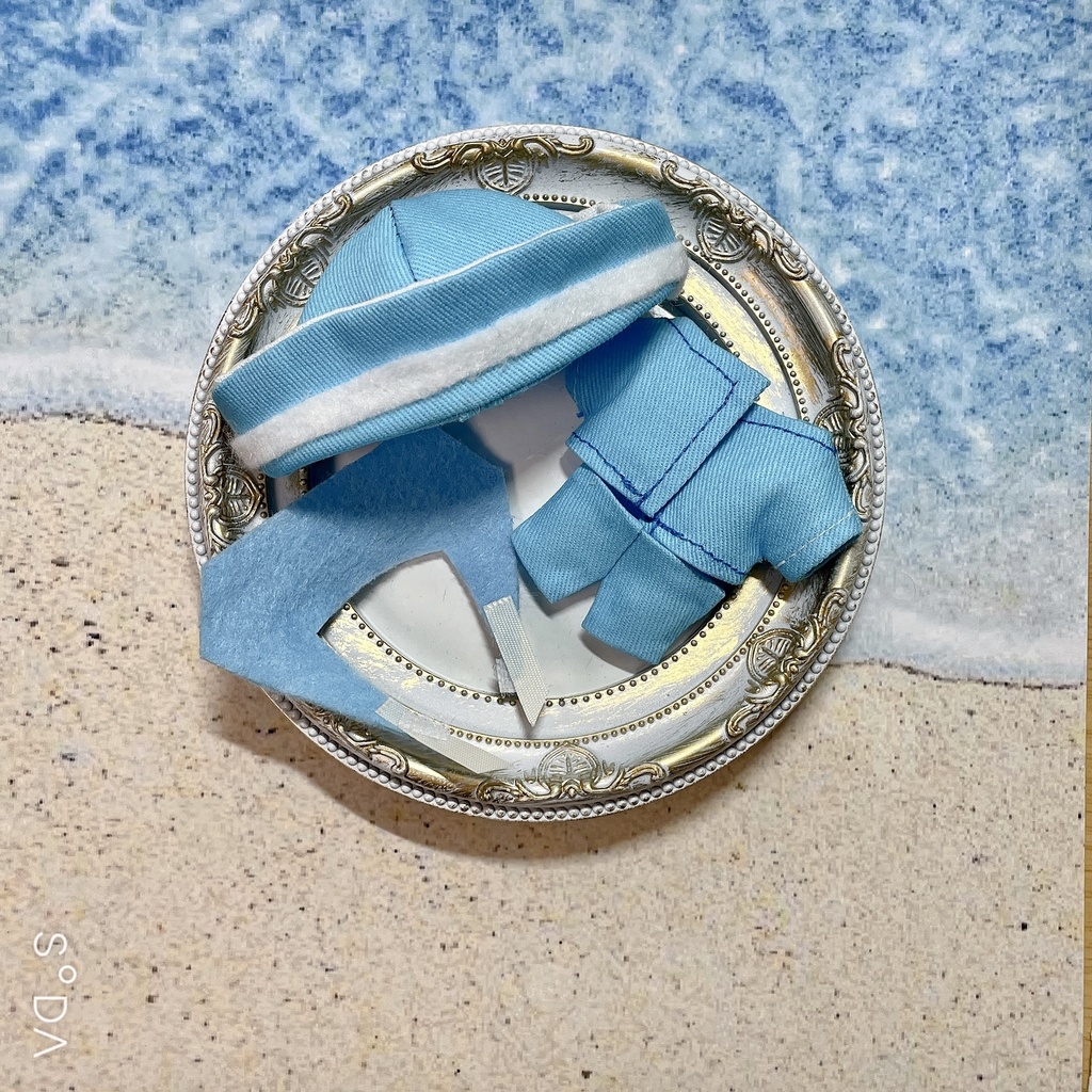 【7月】マリン服(青)【シャツ・帽子】