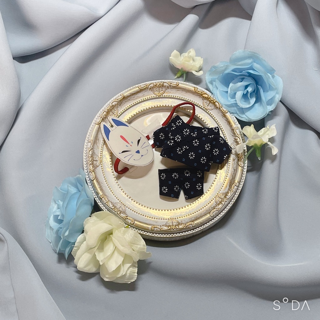 【8月】甚平 青【お祭りセット】